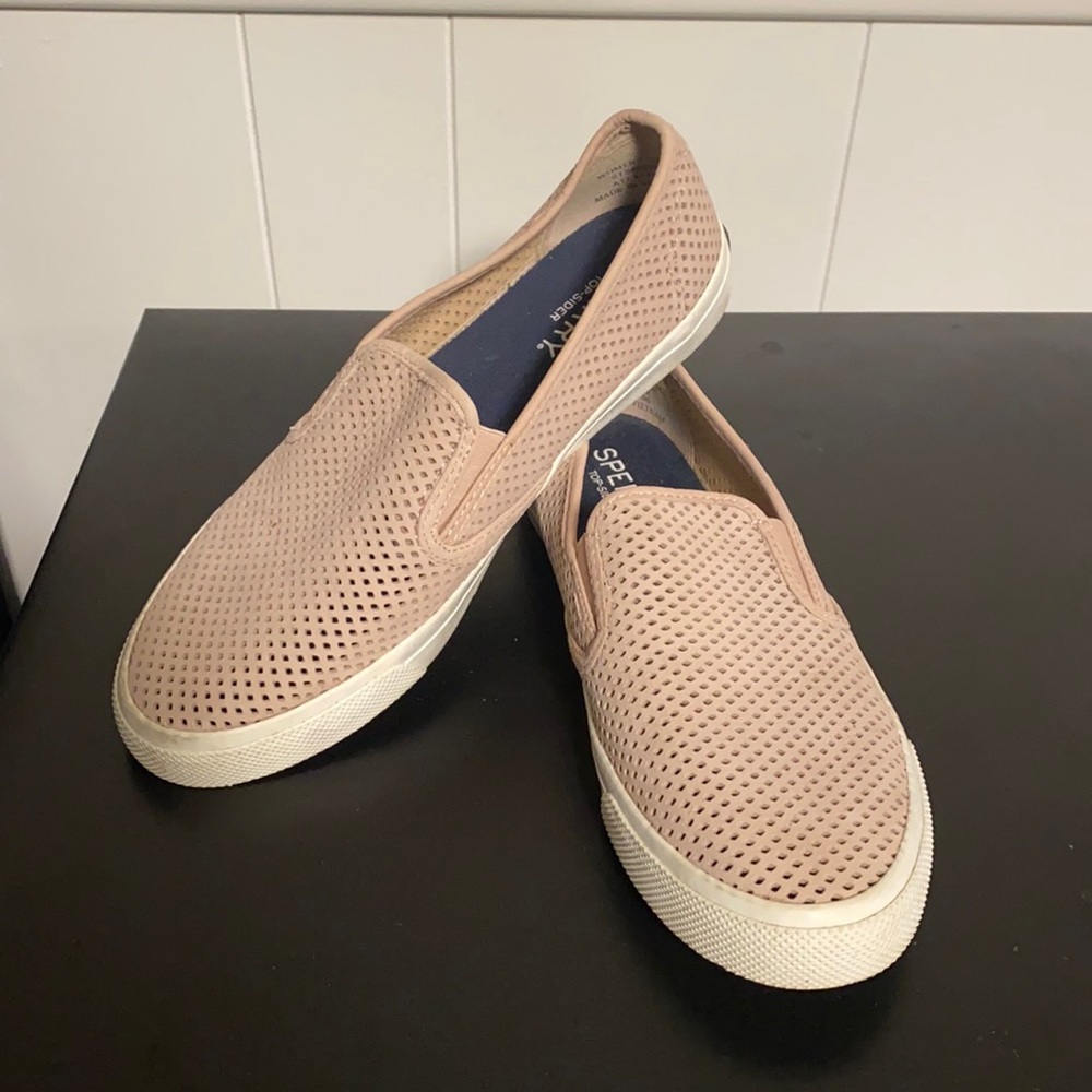 Sperry Blush Leather SlipOn Tennis Shoes Gem